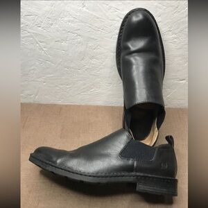Rare Born Men’s Chelsea-Style Shoes Black Leather Size 10.5M Slip-On Double Gore